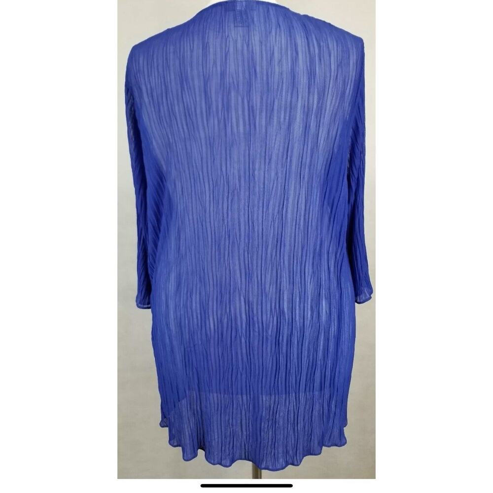 CATHERINES 3/4 SLEEVE EMBROIDERED SHEER OPEN FRONT CARDIGAN Size 3X (26/28W) - Picture 5 of 10